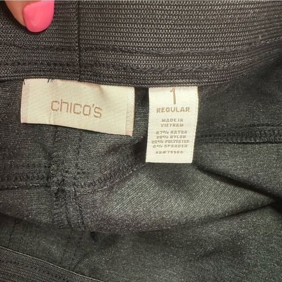 chico's dark grey pull on bootcut Pants sz 1 (M 8) business casual classic - Picture 6 of 8